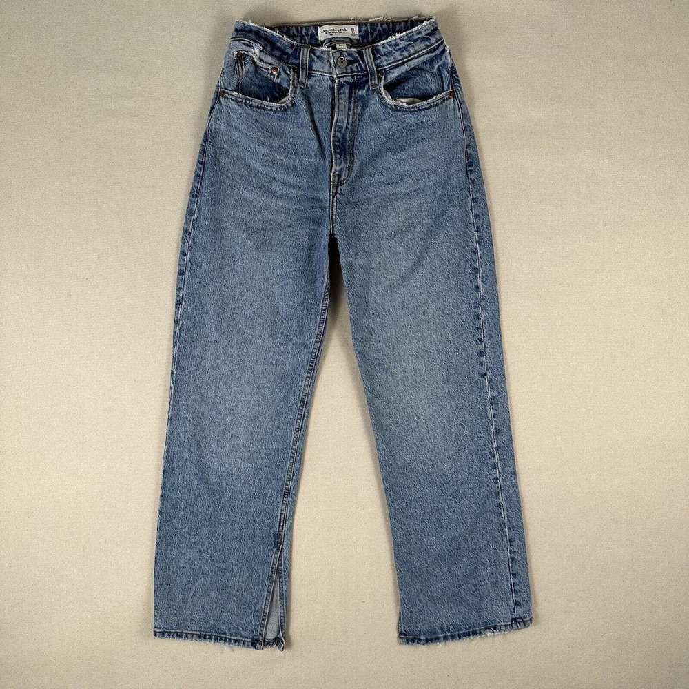 Abercrombie Fitch 90s Relaxed Jean High Rise Curve Love 26 2s Blue Denim Pants